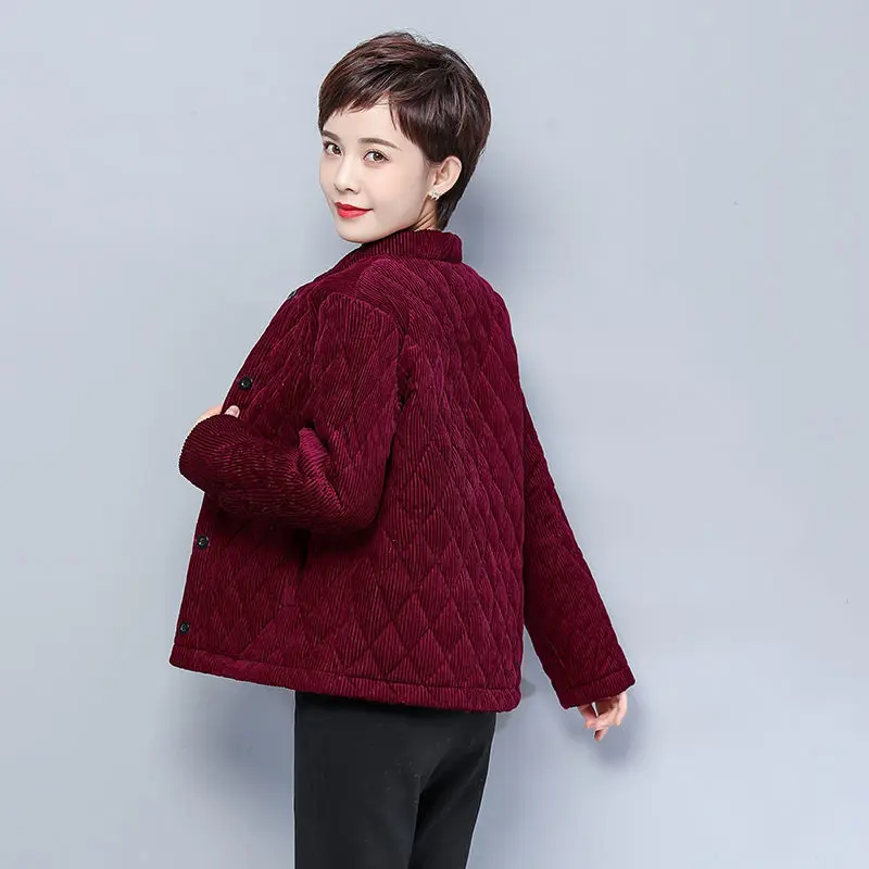 Зимние женские вельветовые клетчатые куртки большого размера 4XL одежда для мам