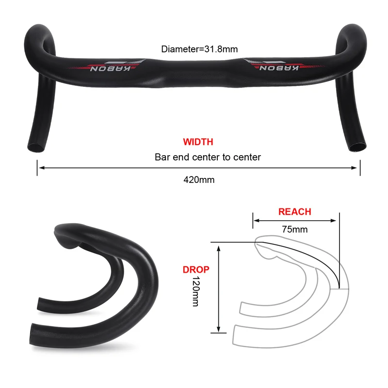 Ручки для дорожного велосипеда из алюминиевого сплава 31 8 мм 420 | Спорт и