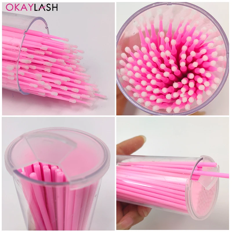 100Pcs/Case Eyelash Extension Cleaning Swabs Eye Lash Lifting Glue Remover Microblade Applicators Mini Makeup Spoolies Wholesale - купить по