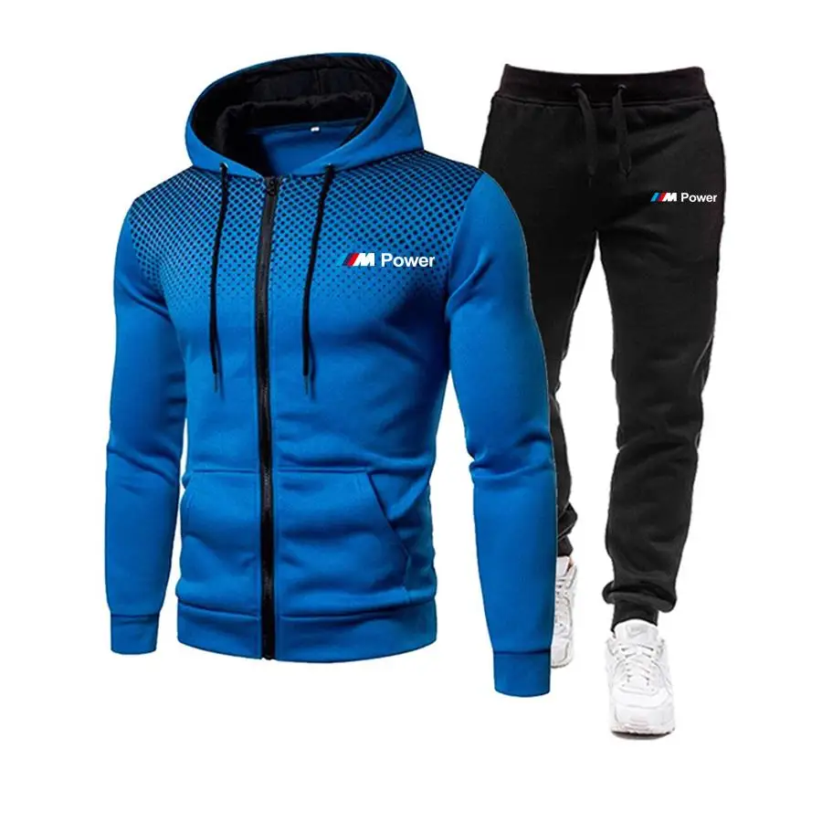 

2021 new autumn and winter men's zipper jacket suit casual sports suit + jogging men's casual sports 2 x sets