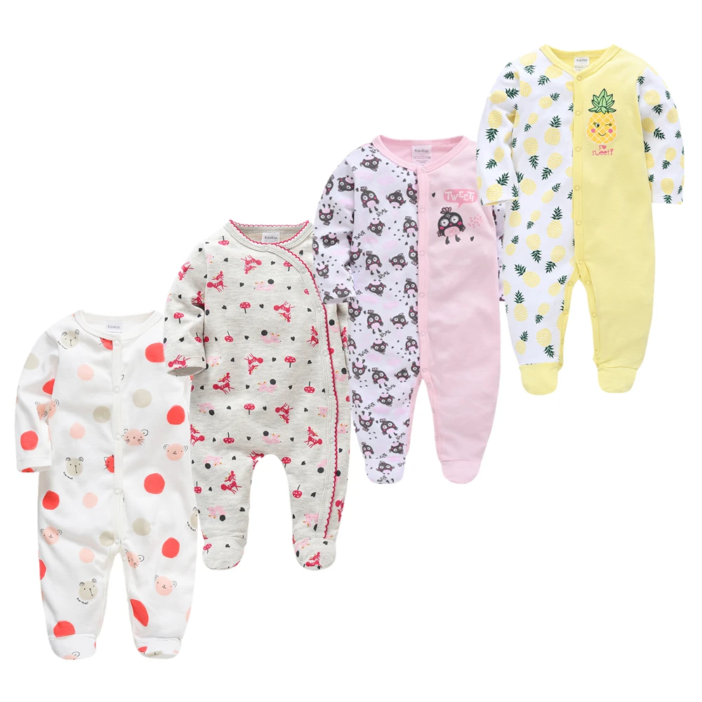 2021 3 4 pcs/lot Summer Baby Boy roupa de bebes Newborn Jumpsuit Long Sleeve Cotton Pajamas 6 9 12 Months Rompers Clothes |