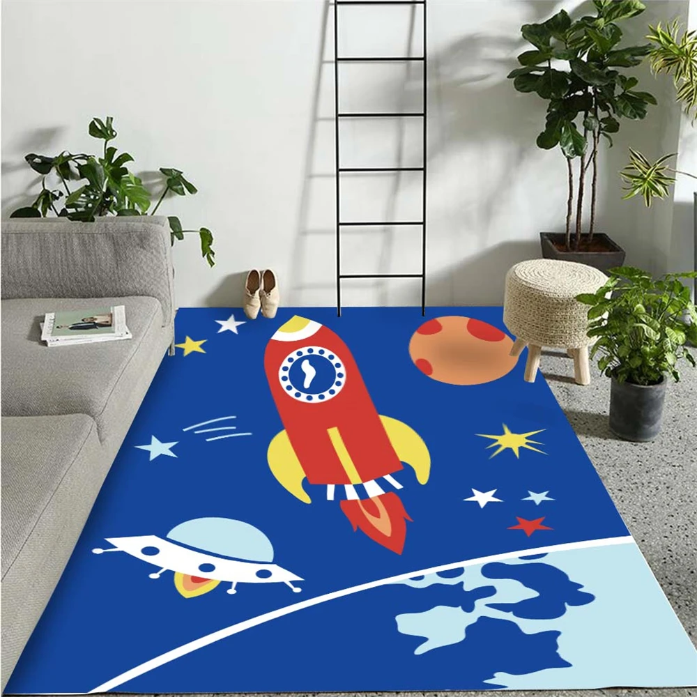 Мультяшный коврик ковер машины ракета Мальчики пол Декор Play Мягкие Детские
