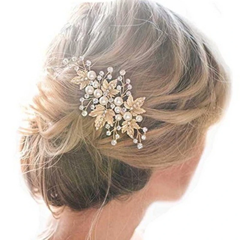 

2Pcs Bride Hair Clips Wedding Rhinestone Alloy Accessories Jewelry Bridal Pins