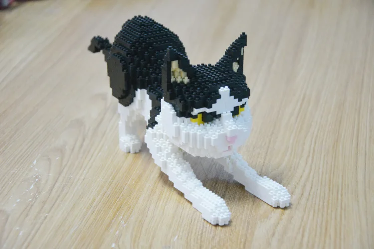 Алмазные мини блоки мультфильм строительные игрушки кошка сборка для детей большой размер аукциона животных подарочные модели для детей