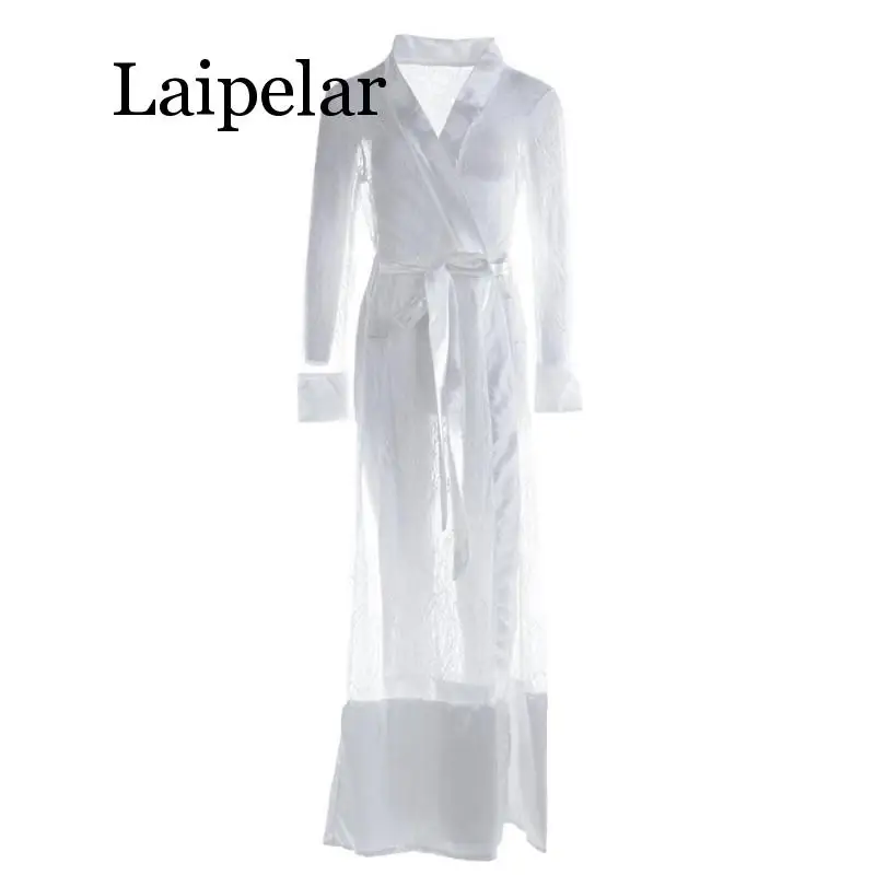 Женская Сексуальная атласная пижама с кружевом халат одежда для сна