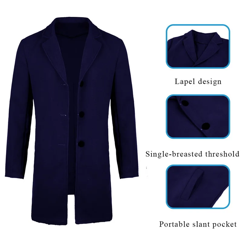 Disputent 2019 новый весенне-осенний Тренч Мужская Кнопка длинный рукав фитнес одежда