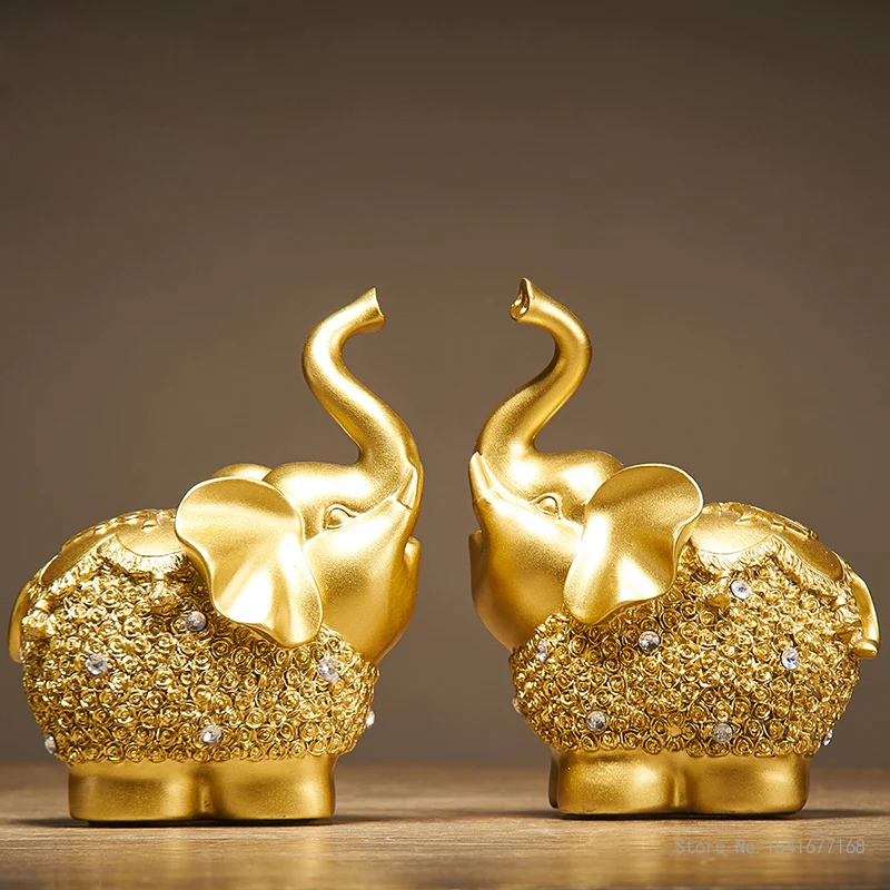 

Nordic resin elephant jewelry home decoration decoration table elephant family doll desk a pair of elephant miniatures