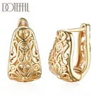 Женские серьги с полым узором DOTEFFIL, ювелирные украшения из стерлингового серебра 925 пробы с 18 К золотом, для свадьбы, помолвки, вечеринки