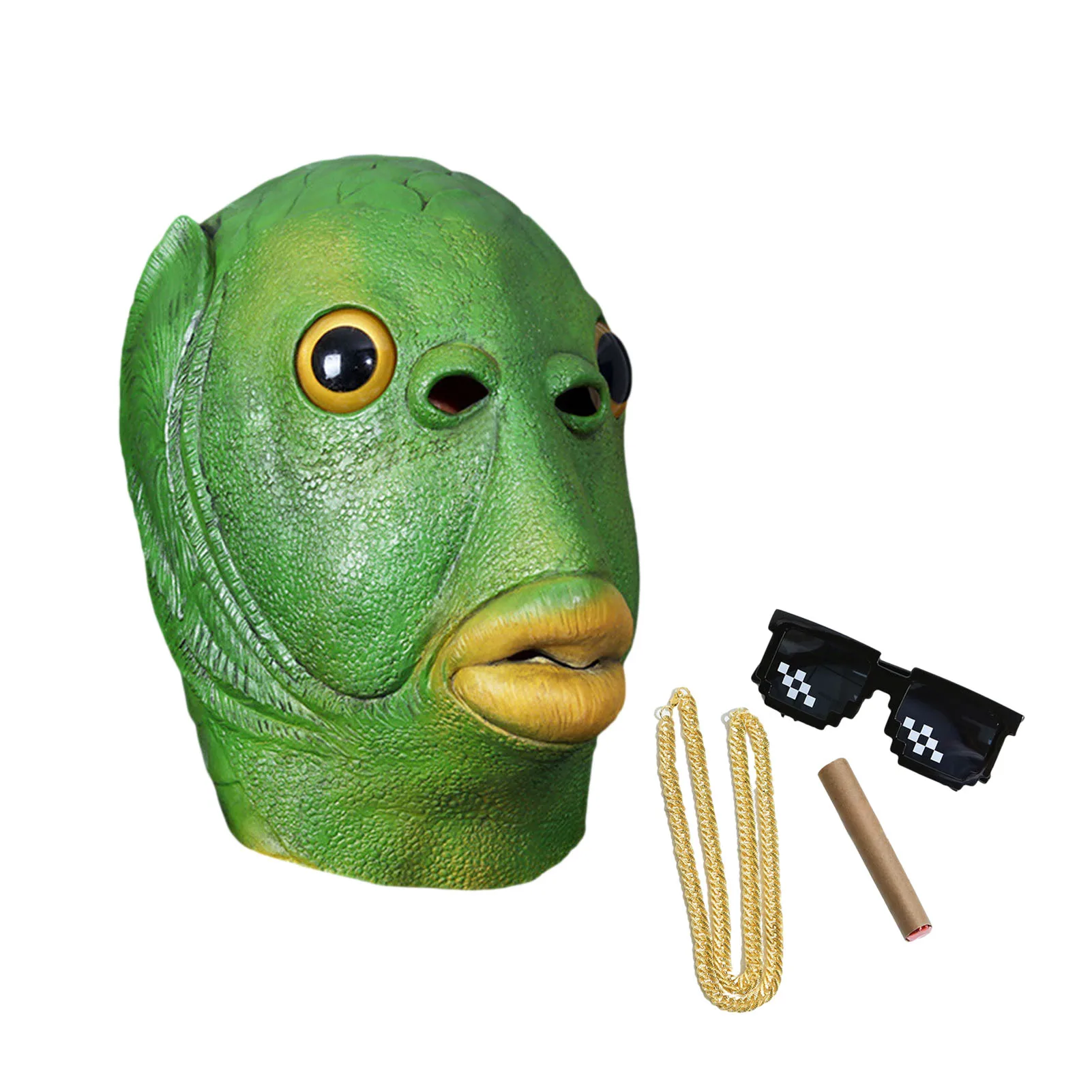 

Fish Headwear Halloween Animal Latex Headgear Masquerade Masque Funny Toy For Holiday Party Cosplay