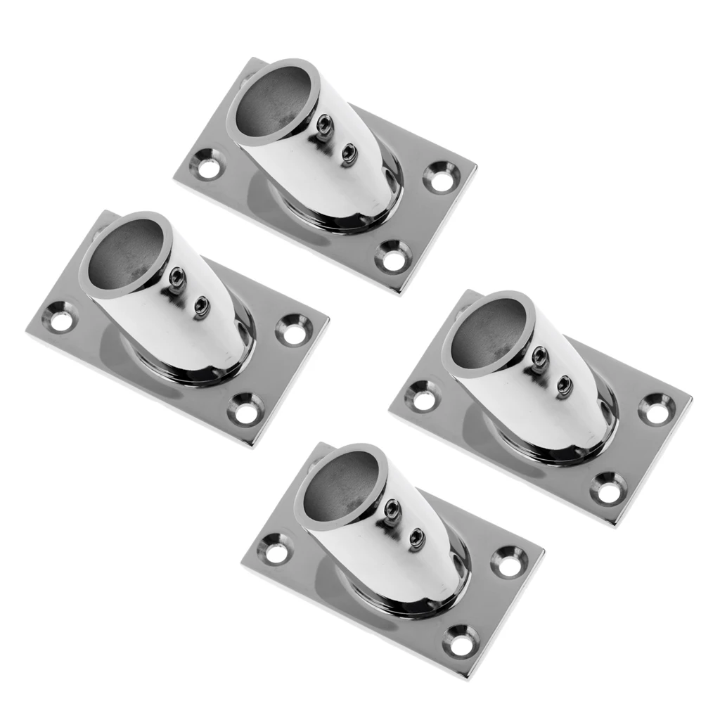 

4 Pieces Stainless Steel 316 Boat Deck Handrail Pulpit Base 60 Degree 25mm
