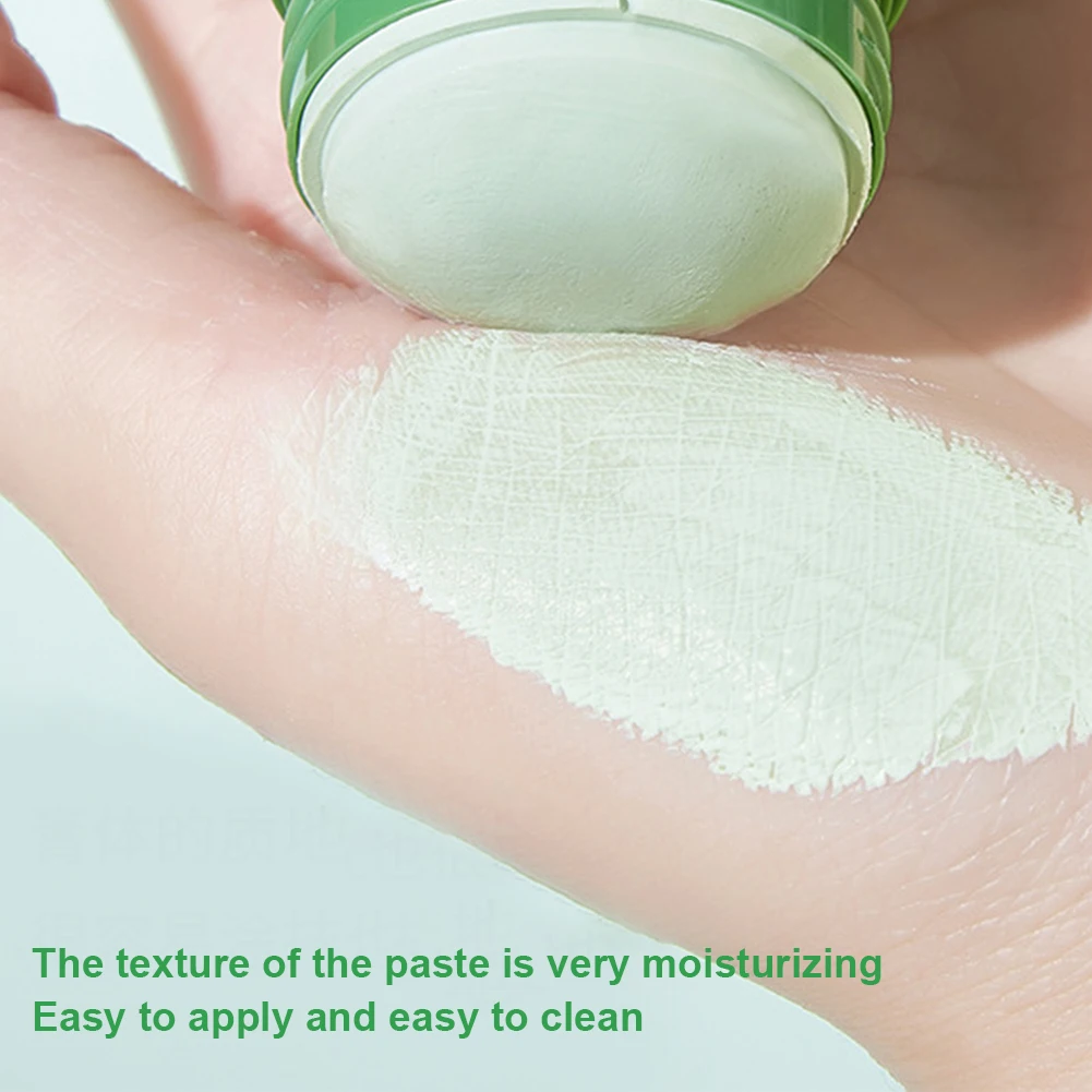 

Green Mask Stick Green Tea Mud Mask Oil Control Eggplant Acne Clearing Solid Mask Cleansing Mask Blackhead Fine Pores Mask TSLM1