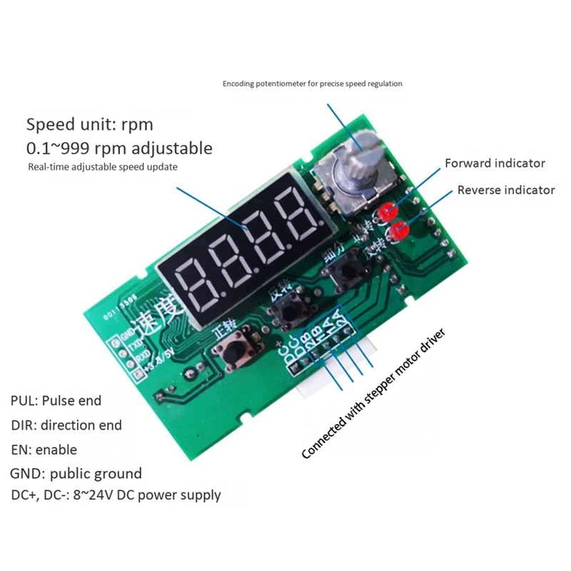 Плата управления шаговым двигателем с разворотом/импульсом/регулировкой
