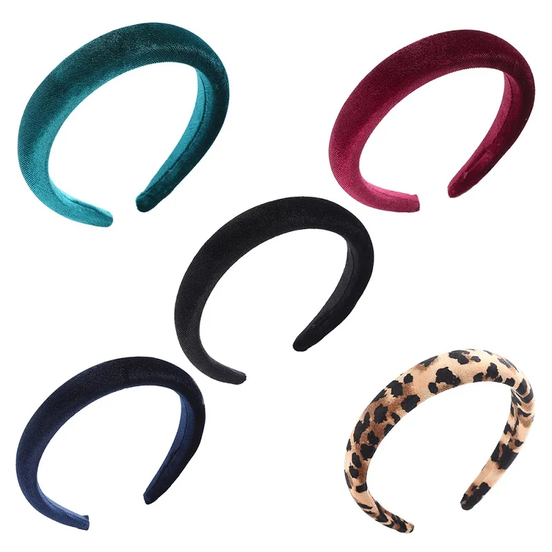 LEVAO Sponge Solid Color Hair Hoop Headband Velvet Headbands For Women Girls Non-slip Hairbands Hair Accessories Thin Edge hair band for ladies