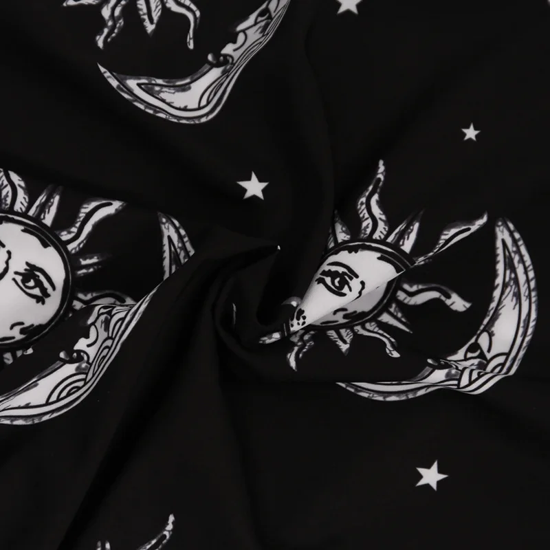 Женское платье на пуговицах Goth Dark, винтажное черное платье с принтом, элегантное повседневное сетчатое платье на бретельках с v-образным вырезом, на лето