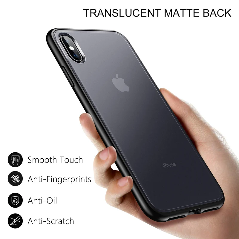 Роскошный прозрачный матовый чехол для iPhone X Xs Max XR противоударный силиконовый с