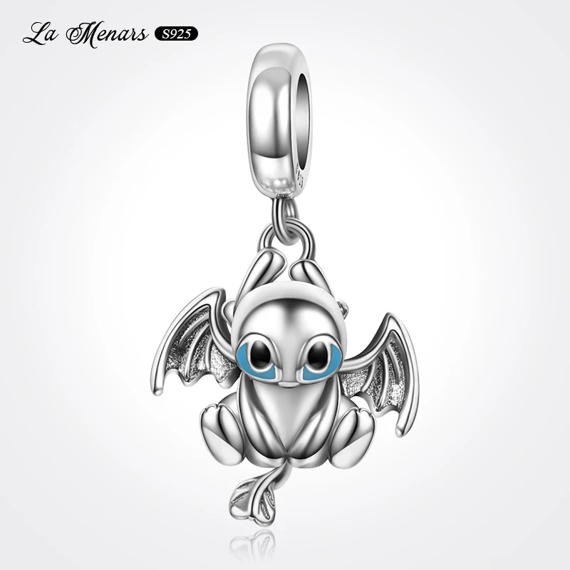

La Menars Whtie Dragon Bead Fit Original Brand Charm Bracelet Genuine Silver Plating For Women DIY Jewelry Making