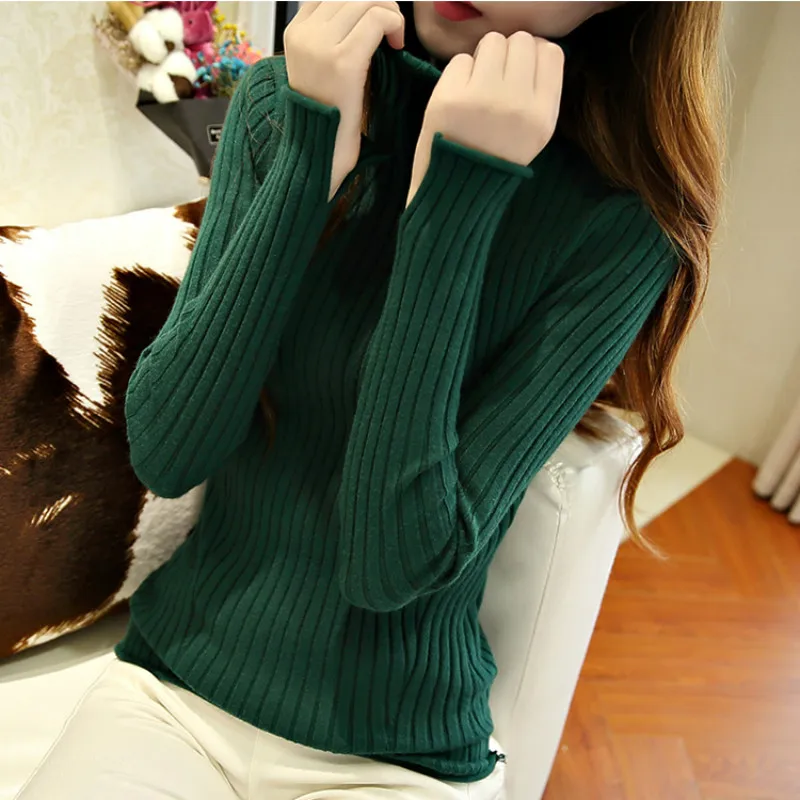 

Thickening Sweater Women Winter Clothing Chic Elegant Slim Soft Warm Daily Ladies Knitwear Ulzzang Long Sleeve Femme Turtleneck