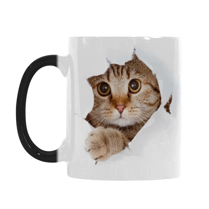 Новая кружка Crazy Cat Mom 350 мл милый кот магический керамический кофе кружки Новинка Термочувствительная меняющий Цвет единорог кошка чайная чашка-кружка