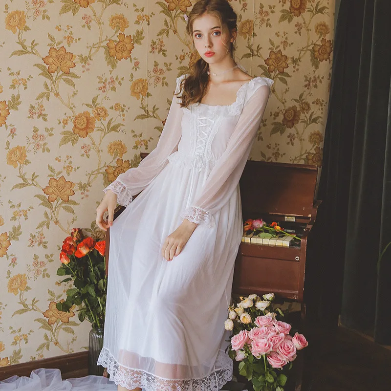 2019 сексуальная одежда для сна в викторианском стиле ночное платье с u образным