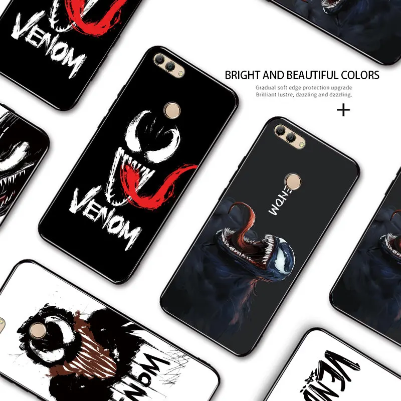 Для Huawei P9 P10 Plus P20 P30 Pro Marvel Avenger Superhero Venom резиновый чехол с рисунком мягкий
