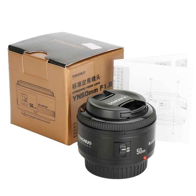 Стандартный объектив YONGNUO YN50mm F1.8 с креплением EF автофокусом для Canon EOS 350D 450D 600D 650D