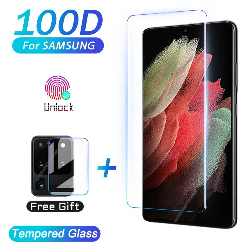 Защитная пленка из закаленного стекла для Samsung Galaxy S20 S21 ультра S10 E S9 S8 Note20 Plus