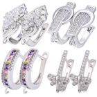 Juya DIY позолоченныепосеребренные креативные базовые серьги-Крючки для ушей Аксессуары для женских свадебных сережек ручной работы