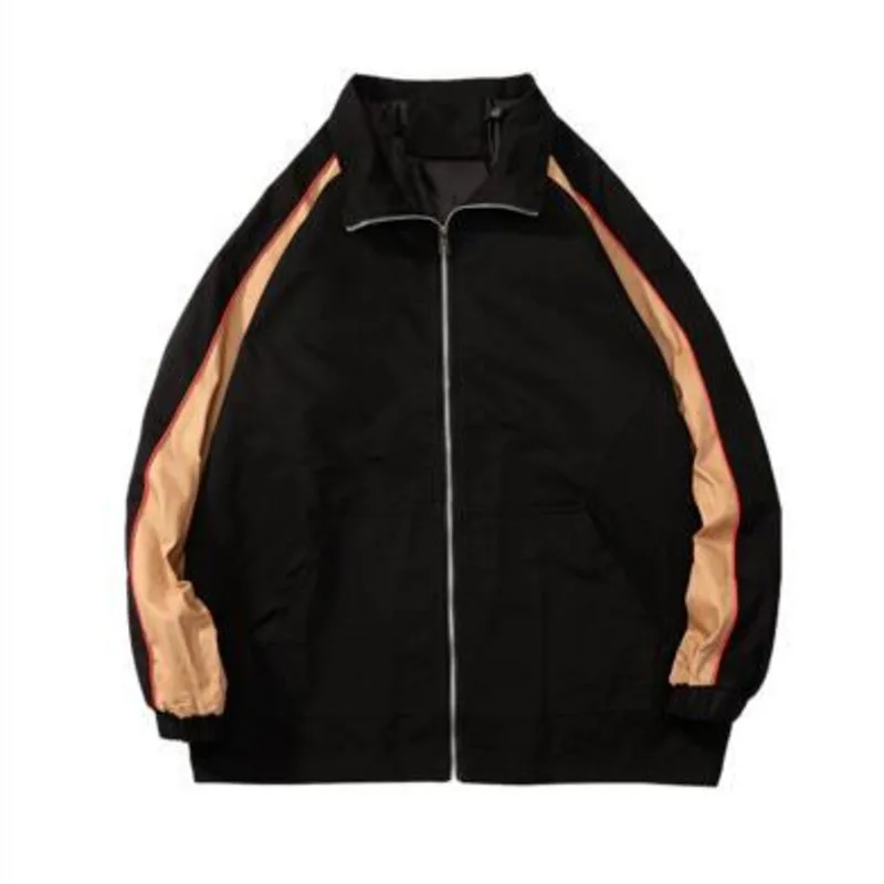 

Spring Cotton Track Jacket Men's Fashion Casual Zipper Jackets Mens Streetwear Korean Loose Hip-hop Bomber Jacket Men S-3XL
