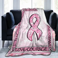 breast cancer pink ribbon soft throw blanket for women men kid lightweight fleece blankets for couch sofa 80