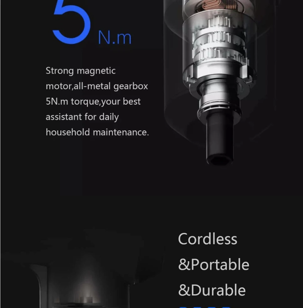 xiaomi mijia домашняя электрическая отвертка 5N. m большой крутящий момент PH1 H3 SL4 Набор отверток 12 шт. S2 бит 2000amh батарея 3,6 В