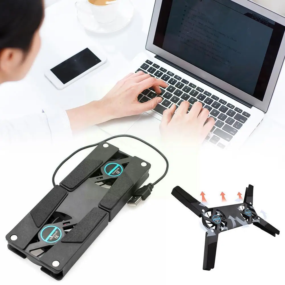 

Usb Laptop Cooling Pad Quiet Fans Black Octopus Foldbale Laptop Double Usb Notebook Pc Cooling For 14.1 Fan U3k4
