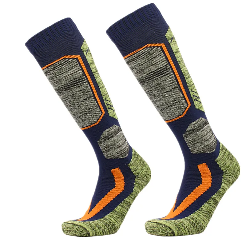 

YUEDGE 2 Pack Mens Ski Socks Cotton Cushioned Knee High Winter Thermal Snowboarding Performance Socks for Size 35-45