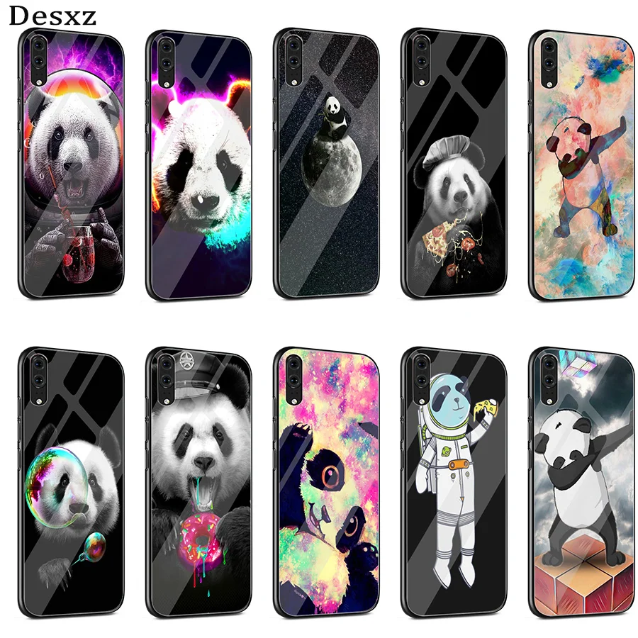 Чехол из закаленного стекла с пандой Dab для huawei P30 P10 P20 Pro P Smart mate 10 20 Lite Y6 Y9 Honor 7A 8X9 2018