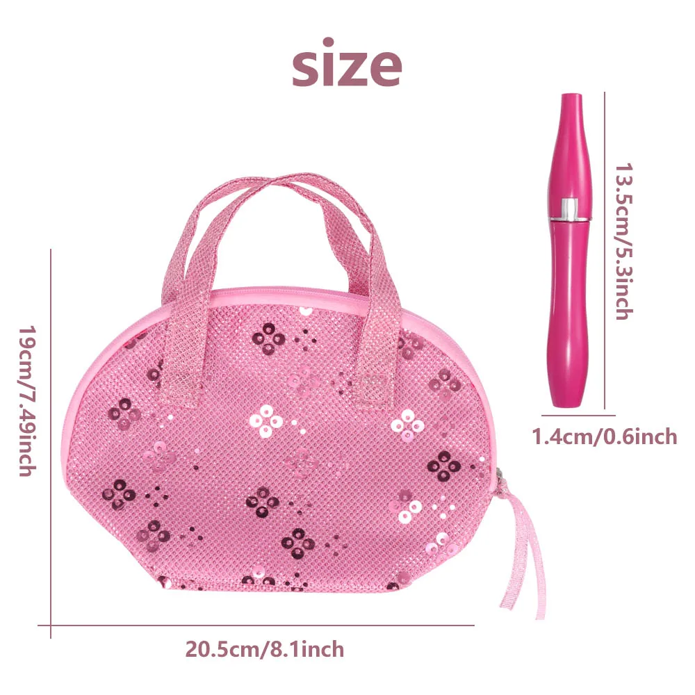 

11pcs Girl Beauty Makeup Toy Pretend play Make Up Toy Simulation Dressing Cosmetics Travel Bag Non-Toxic Lipstick Eyeshadow Kit