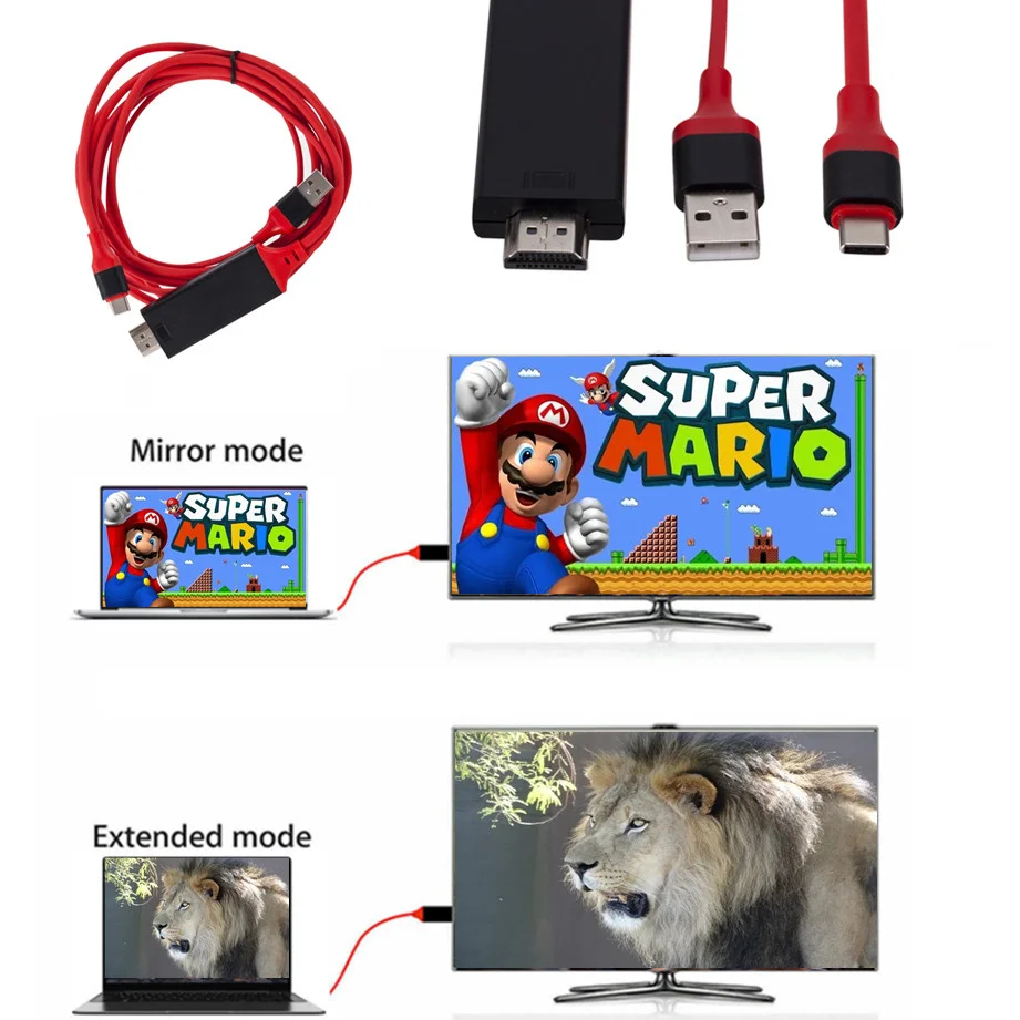 Кабель-адаптер USB C-HDMI совместимый с 3 1 к HDMI кабели-адаптеры 4K для MacBook Samsung Galaxy S9/S8