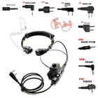 Рация с микрофоном для тяжелых условий эксплуатации U94 PTT шейный горловой микрофон наушники радио тактическая гарнитура для Baofeng Kenwood MIDLAND motorola