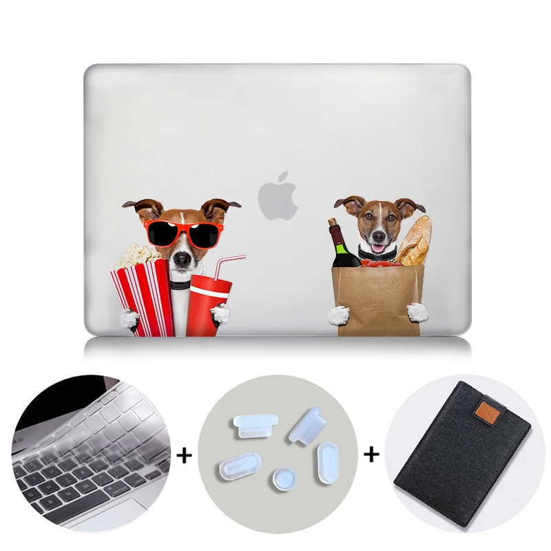 MB03 MTT Кристальный жесткий чехол для Macbook Pro retina 13 15 Touch bar Air 11 13 чехол для ноутбука с мультяшной собакой для macbook 12 дюймов A1534 - Цвет: MB03