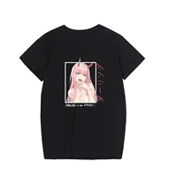 darling in the franxx tee anime cosplay zero two cute character t shirt loose short sleeve casual streetwear 2021 summer top