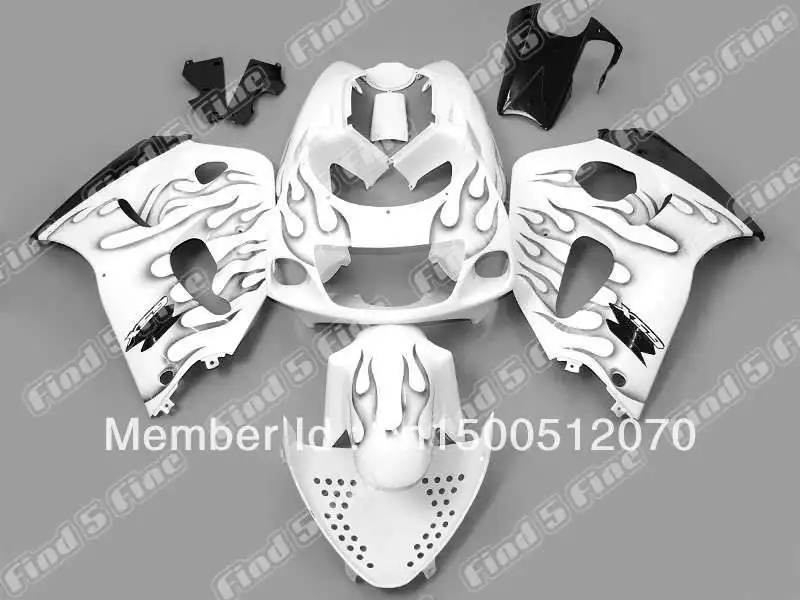 

black flame white for GSXR600 GSXR750 96 97 98 99 00 GSX-R600 GSX-R750 96-00 GSXR 600 750 1996 1997 1998 1999 2000 fairing kit
