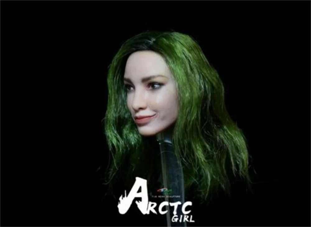 Новый в наличии 1/6 Arctic голова девушка Sculpt резьба зеленый волосы арт BY T6 для детей