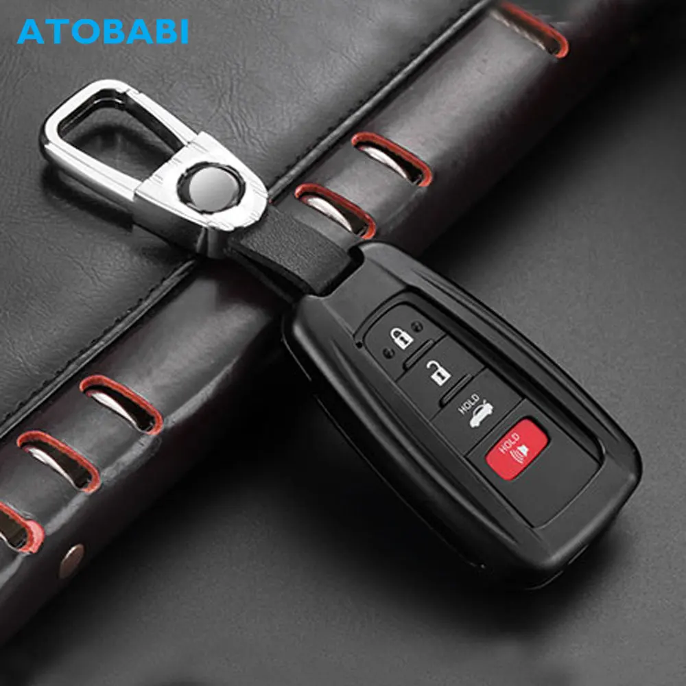 

Aluminum Alloy Car Key Case For Toyota 2018 Camry C-HR Prius RAV4 CHR Keychain Bag Remote Fob Cover Protector Frame Accessories