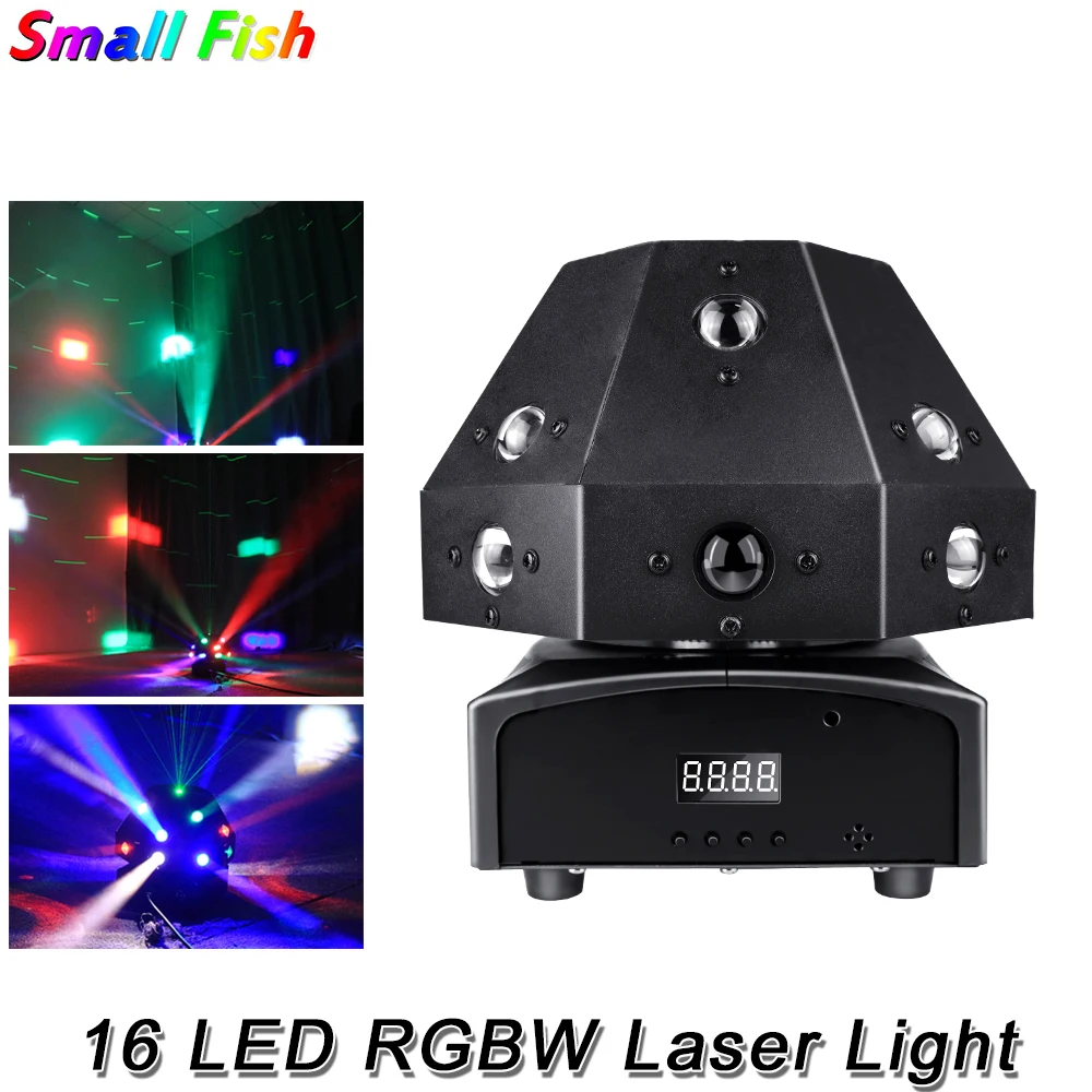 

16pcs LED RGBW Laser Lights Sound Control Professional Disco Stage Laser Projector Party DJ Effect Lights For Wedding Club Bar