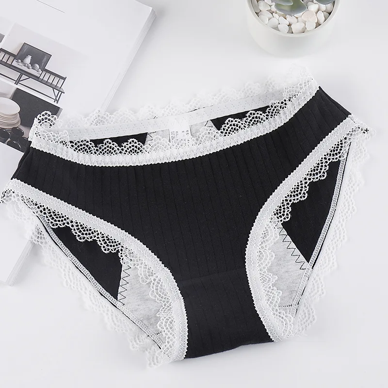 

3Pcs Women Physiological Underwear Cotton Lace Seamless Menstrual Panties Leakproof Pants Mid-waist Sanitary Waterproof Briefs