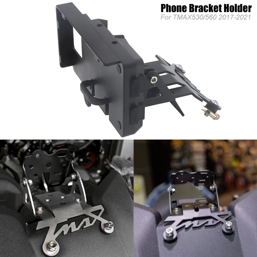 

For YAMAHA TMAX 530 T-MAX 560 2017-2020 Motorcycle Windscreen Phone Navigation Bracket USB Wireless Charging Mounting Holder