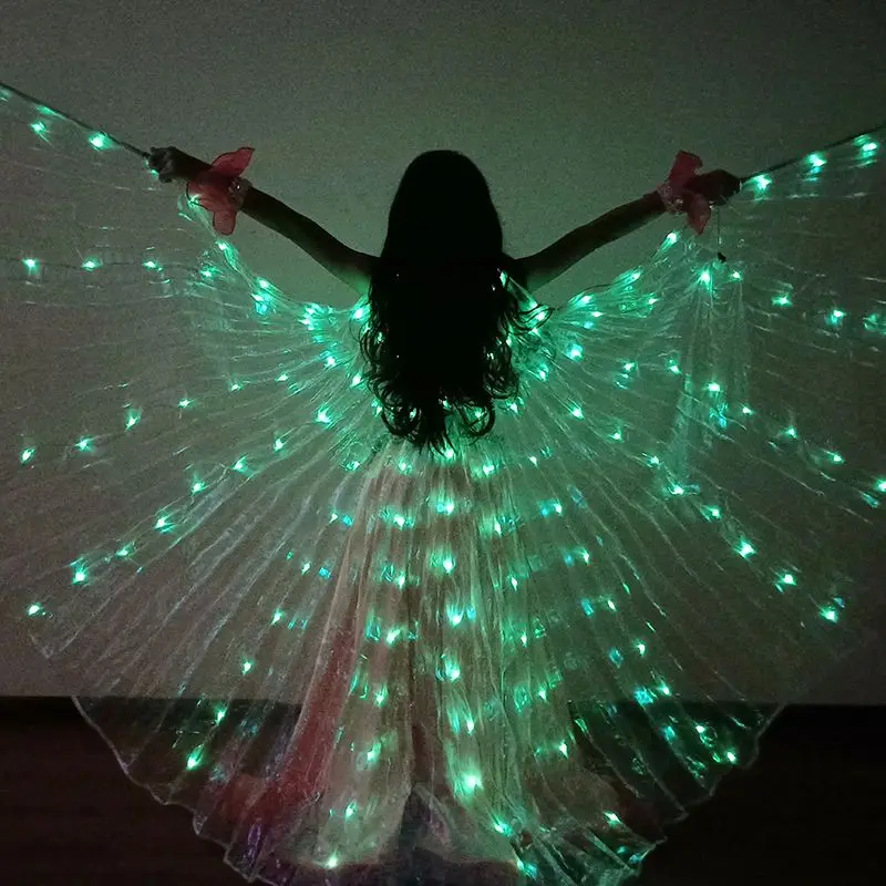 

Children's Color LED Light Dance Wing Dance Belly Dance Performance Show Fluorescent Butterfly Cloak Without Battery