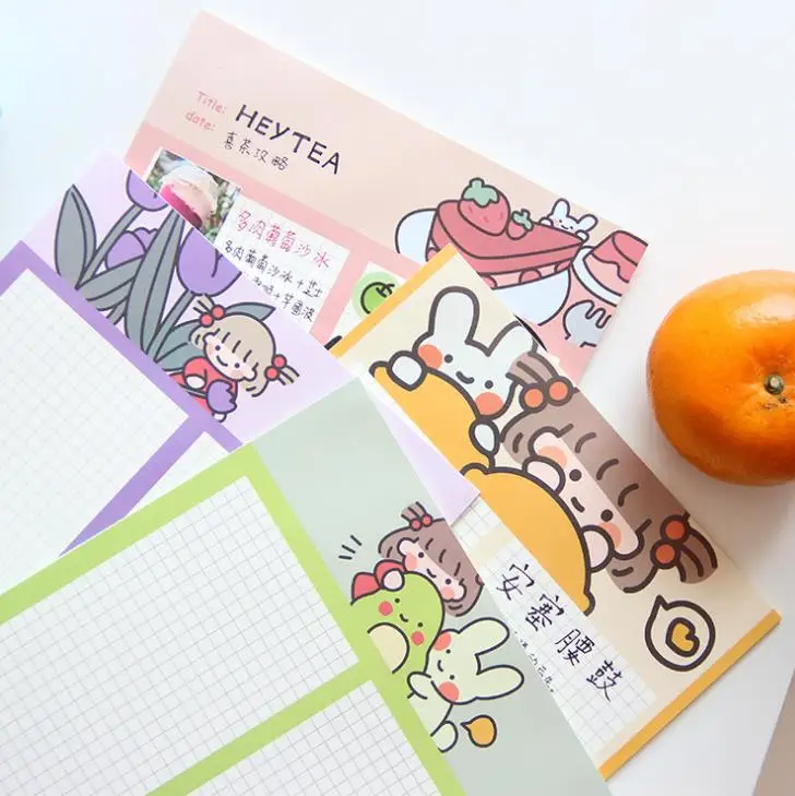 

1 Pcs Cute 28 Sheets Fruit Avocado Strawberry Tulip Girls B5 Memo Pads N Times Sticky Notes Portable Notepad Korean Stationery