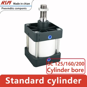 Free Shipping Standard Pneumatic Cylinder Piston SC125/125/160/200mm Double Action 25-1000mm Stroke