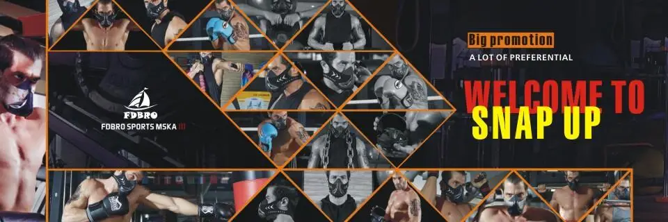 FDBRO Спортивная маска черная высокая высота упражнения кондиционирование мышц Фитнес атлетика маска тренировки бег сопротивление маска для кардиотренировок