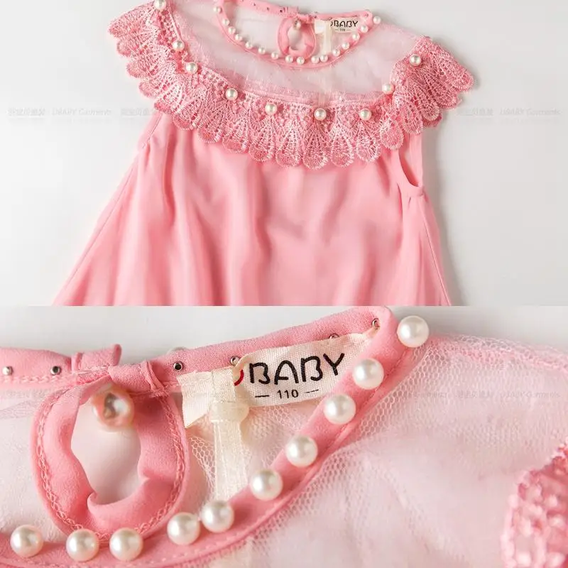 Летнее платье для девочек Вечерние костюмы принцессы Детская одежда Шифоновое