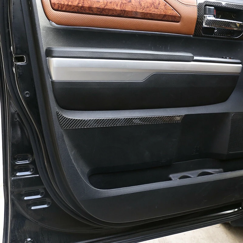 Carbon Fiber Door Decoration Stickers Trim Cover for Toyota 2014 2015 2016 2017 2018 2019 2020 2021 (Black) | Автомобили и
